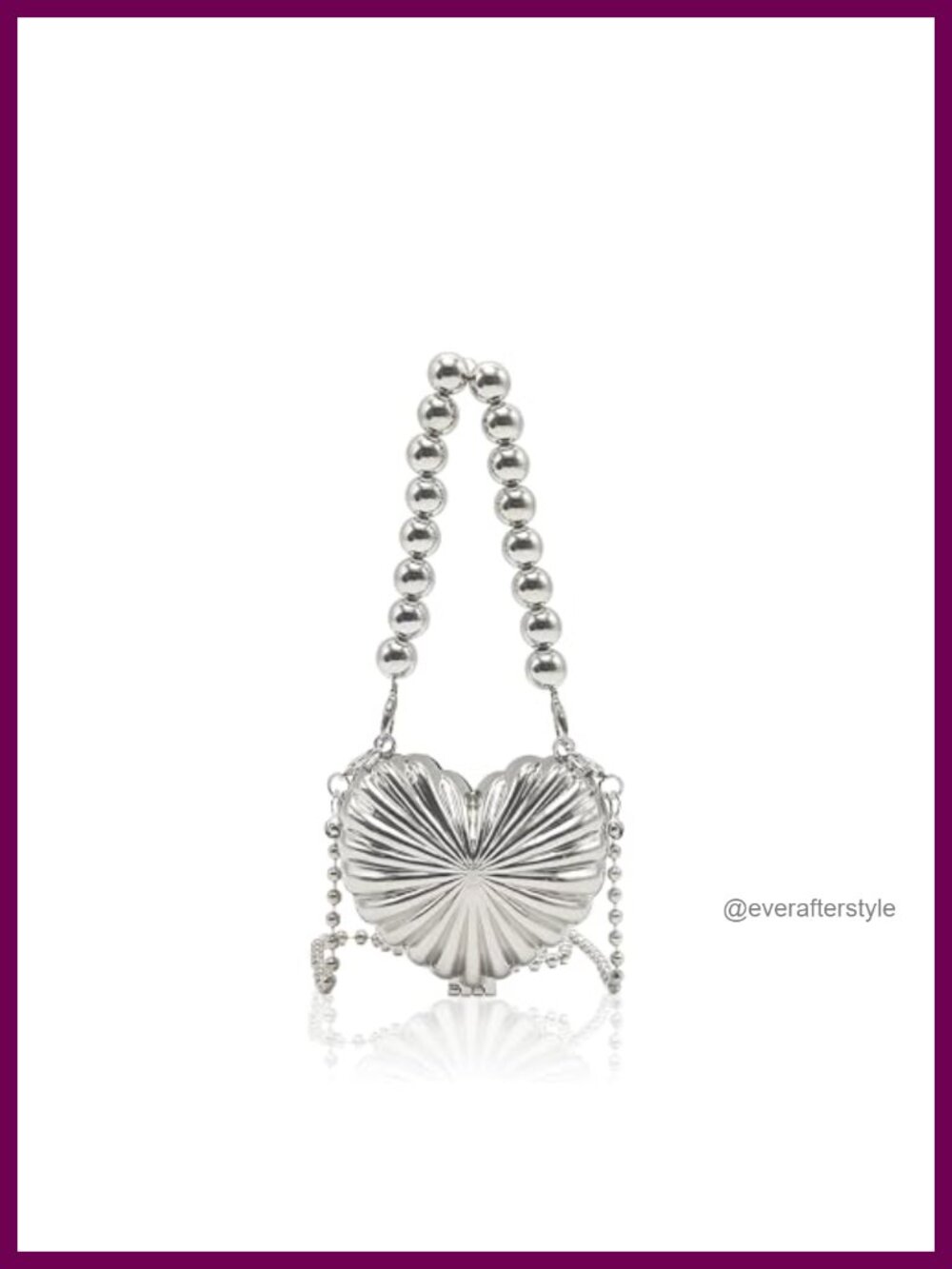 Heart Shaped Mini Evening Bag Aluminium Alloy Satchel Crossbody